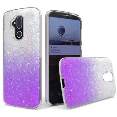 Alcatel 7 Folio Phone Case Two Tone Glitter Hybrid - Purple