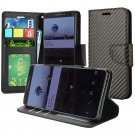 Alcatel 7 Folio Phone Case Wallet Flip Case Textured Carbon Fiber - Black