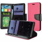 Alcatel 7 Folio Phone Case Wallet Flip Case Textured Carbon Fiber - Hot Pink