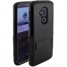Alcatel 7 Folio Phone Case Tough Snap-on Rugged Kickstand Hybrid - Black/Black