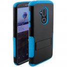 Alcatel 7 Folio Phone Case Tough Snap-on Rugged Kickstand Hybrid - Black/Dark Blue