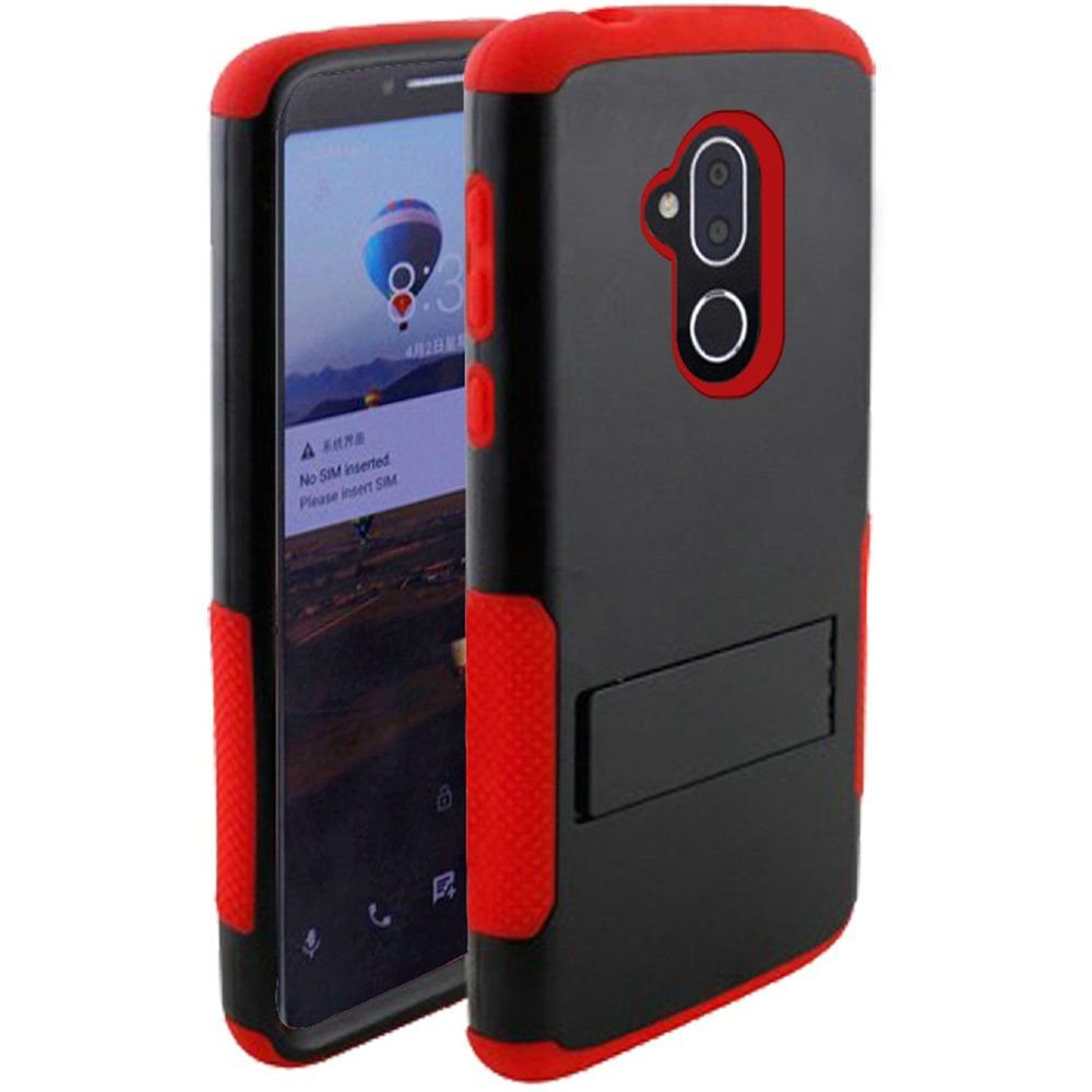 Alcatel 7 Folio Phone Case Tough Snap-on Rugged Kickstand Hybrid 