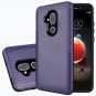 Alcatel 7 Folio Phone Case Textured Embossed Lines Hard Plastic PC TPU Hybrid - Dark Purple