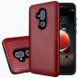 Alcatel 7 Folio Phone Case Textured Embossed Lines Hard Plastic PC TPU Hybrid - Red