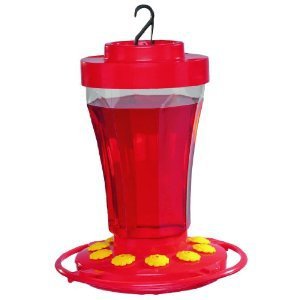 First Nature Mainstays Red Durable Plastic Hummingbird Bird Feeder 32oz 10 Port