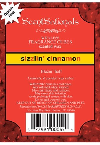 ScentSationals Sizzlin Cinnamon Fragrance Scented Wax Melt Cubes for Burners