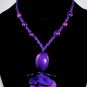 Violet Purple Tagua Acai Handmade Seeds Beaded Diva Necklace
