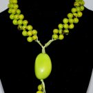 Bright Green Handmade Acai Seeds Beaded Diva Necklace