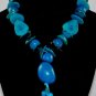 Turquoise Blue Handmade Seeds Beaded Whimsical Necklace