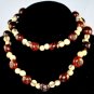 Handmade Chocolate Brown and Ivory Cream Beaded Necklace