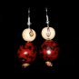 Handmade Ivory Cream and Chocolate Brown Seeds Beaded Earrings