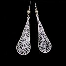 Sterling Silver Filigree Dangling Crocheted Earrings