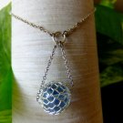 Blue Mesh Bead Necklace