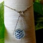 Blue Mesh Bead Necklace