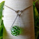 Green Mesh Bead Necklace