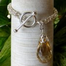 Chainmaille Byzantine Bracelet with Yellow Bead
