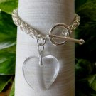 Chainmaille Byzantine Bracelet with Glass Heart