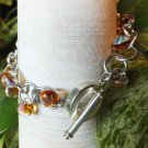 Amber Lampwork bead bracelet