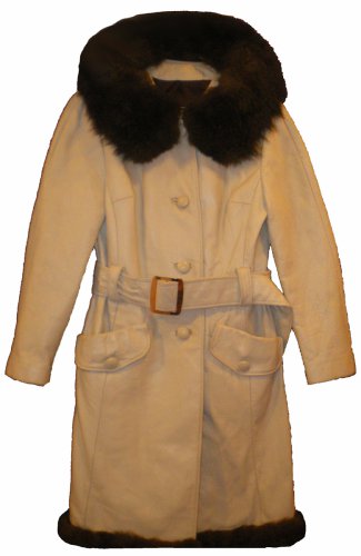 50% OFF - Vintage 1949 Cream-Gray Leather & Dyed Australian Opossum Fur Lady's Coat - Size 8