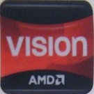 70% OFF - Case Badge - AMD - Vision - Metalic Black & Red