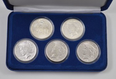 (5) Peace Dollars 1922-1926 - Uncirculated, Extremely Fine, in U.S. Mint Packaging, The Morgan Mint