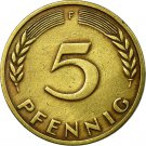 5 Deutsche Pfennig 1950 J - Hamburg Mint - Excellent Condition Circulated