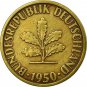 5 Deutsche Pfennig 1950 J - Hamburg Mint - Excellent Condition Circulated