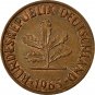 2 Deutsche Pfennig 1965 D - Bavarian Central Mint - Munich - Excellent Condition Circulated