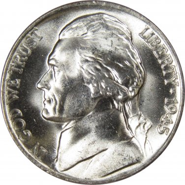 1945-S United States Wartime Silver-Alloy Nickel - Extremely Fine EF Condition