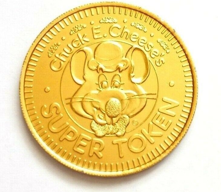 (1) Chuck E Cheese Rare Promotional Super Token - Extremely Fine EF ...