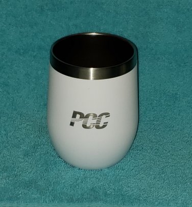 Precision Cast Parts PCC Stemless Wine Cup - 12 oz - White, Stainless Steel - 127062