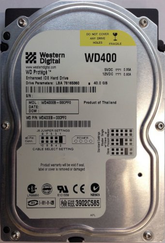 90% OFF - Western Digital WD Prot&Atilde;&copy;g&Atilde;&copy; - 40 GB - 7200 RPM, 2 MB, IDE 3.5" - WD400, WD400EB-00CPF0