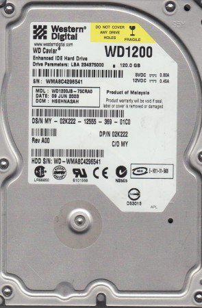 90% OFF - Western Digital WD Caviar SE - 120 GB - 7200 RPM, 8 MB, IDE 3.5" - WD1200, WD1200JB-00FUA0