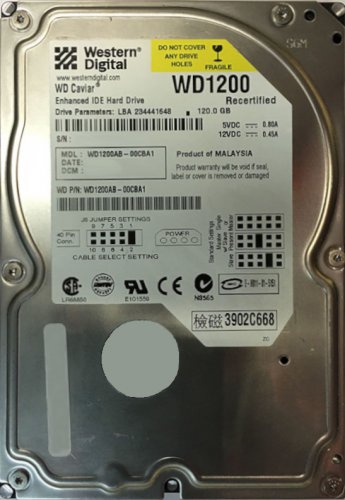 90% OFF - Western Digital WD Caviar - 120 GB - 7200 RPM, 2 MB, IDE 3.5" - WD1200, WD1200AB-00CBA1