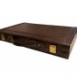 Vintage 1970 Skor-Mor Backgammon Game Set in Brown Leather Travel Case
