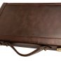 Vintage 1970 Skor-Mor Backgammon Game Set in Brown Leather Travel Case