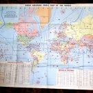 Radio Amateurs Prefix Map of the World Vintage