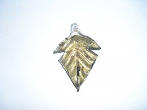 glassblown leaf charm