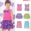 Girls Pattern Toddler 5 Sizes Top Skirt Clamdiggers New Look 6220 Summer Clothes