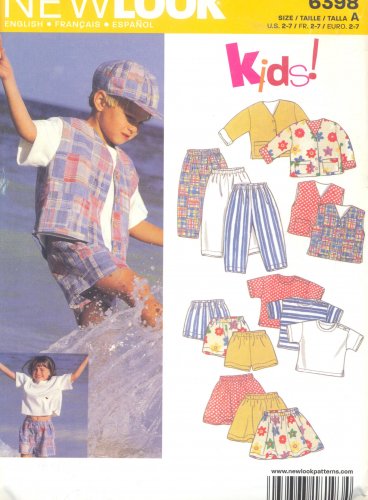 Unisex Pattern Child 6 Sizes Jacket Vest Top Skirt Shorts Pants New Look 6398 Summer Clothes