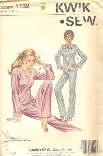 Misses Long Sleeved Pajamas New Kwik Sew 1132