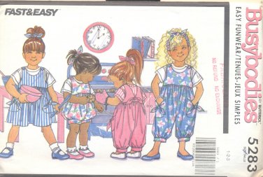 Toddler Jumper Romper Jumpsuit Top Headband Pattern 3 Sizes B5283 New Pattern