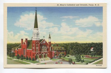 St Marys Cathedral and Grounds Fargo North Dakota Postcard