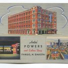 Hotel Powers and Coffee Shop Fargo North Dakota Postcard