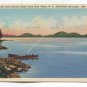 Piseco Lake from between Public Camp Sites Pisceco New York Postcard