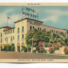 Monterey Hotel West Palm Beach Florida Postcard