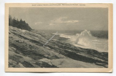 East View from Lighthouse Pemaquid Point Maine Postcard