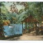 Rustic Bridge and Electric Launch on River Riverton Park Maine Postcard