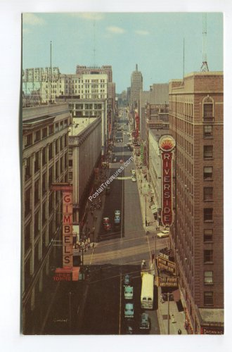 Wisconsin Avenue looking west Milwaukee Wisconsin Postcard
