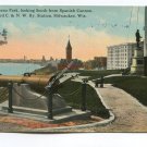 Juneau Park looking South from Spanish Cannon Milwaukee Wisconsin Postcard